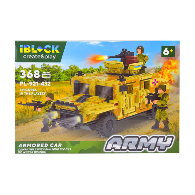 Конструктор iBlock Create &amp; Play Army Armored Car, 368 деталей, від 6 років (PL-921-432)