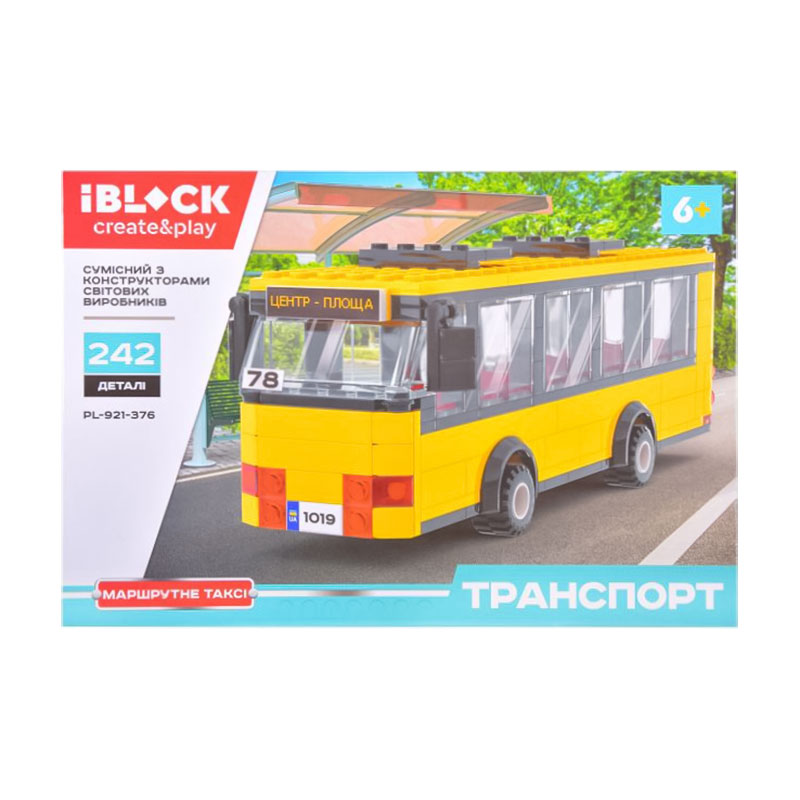 Конструктор iBlock Create &amp; Play Маршутне таксі, 242 деталі, від 6 років (PL-921-376)